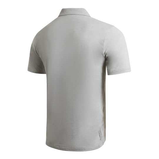 Color:Light Heather Grey-Florence Airtex Collared Short Sleeve Shirt -alt
