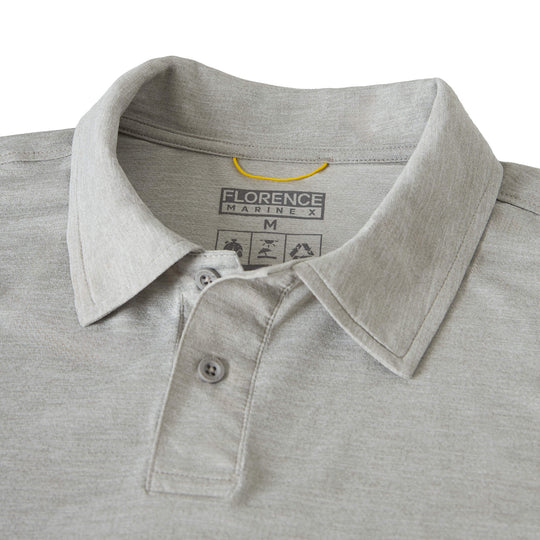 Color:Light Heather Grey-Florence Airtex Collared Short Sleeve Shirt