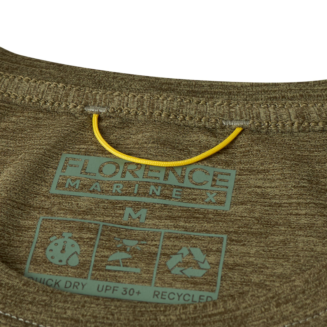 Color:Heather Burnt Olive-Florence Airtex Florence Logo Short Sleeve Shirt