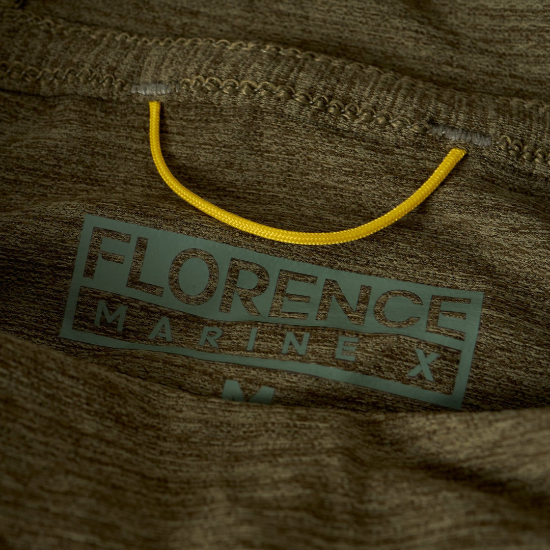 Color:Heather Burnt Olive-Florence Airtex Balaclava Long Sleeve Hooded Shirt