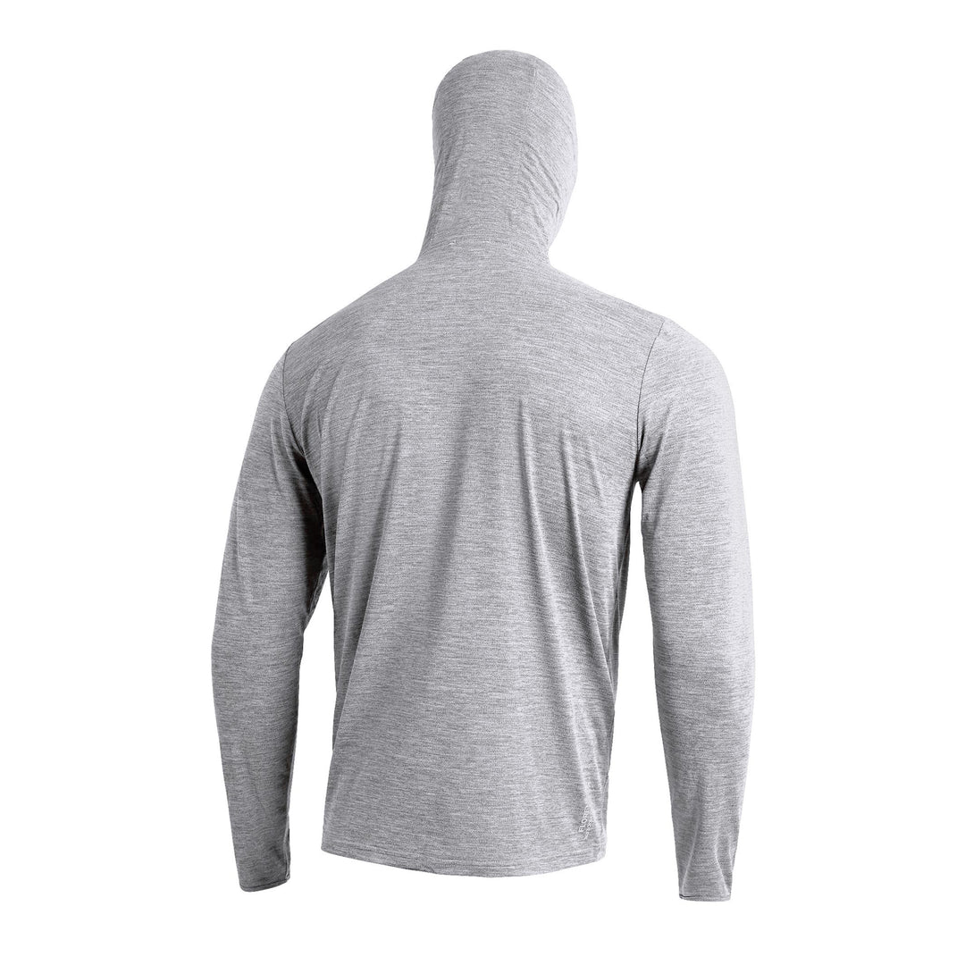 Color:Light Heather Grey-Florence Airtex Balaclava Long Sleeve Hooded Shirt -alt