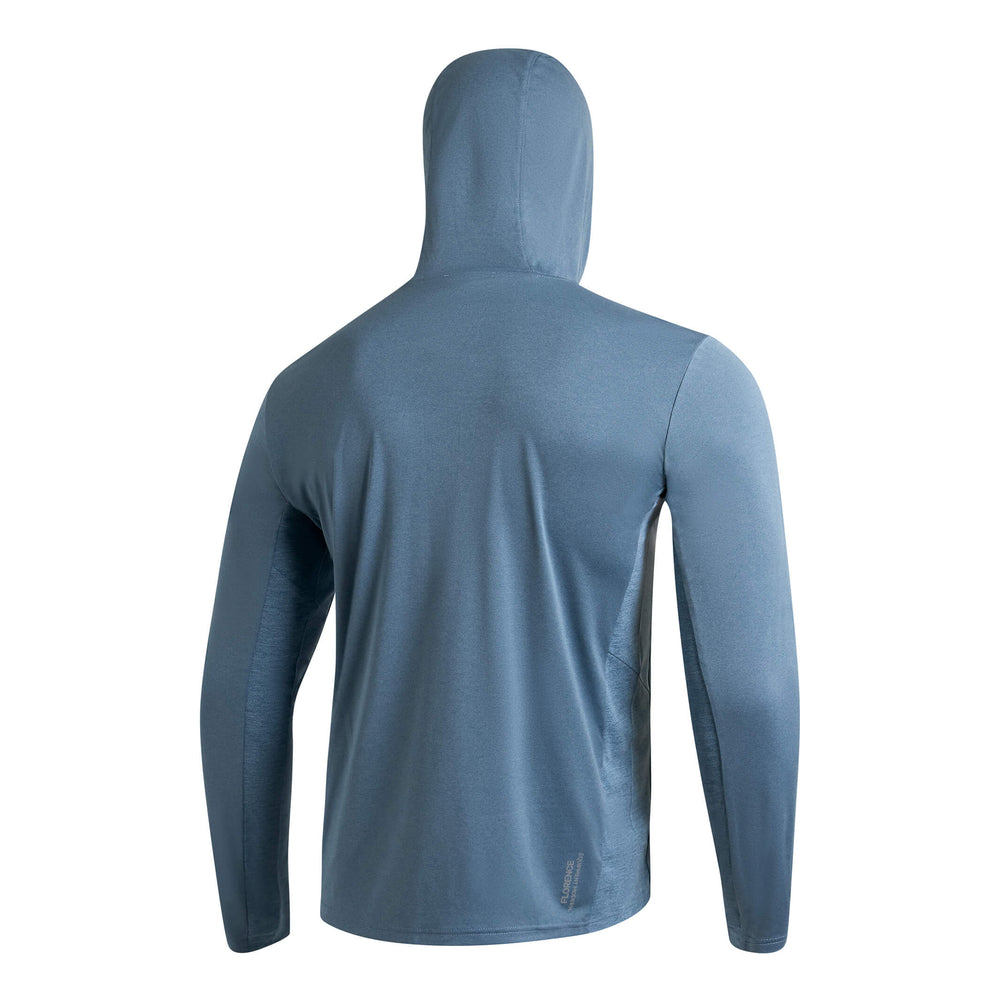 Color:Heather Light Sea Blue-Florence Sun Pro LS Crossover Hooded UPF Shirt -alt