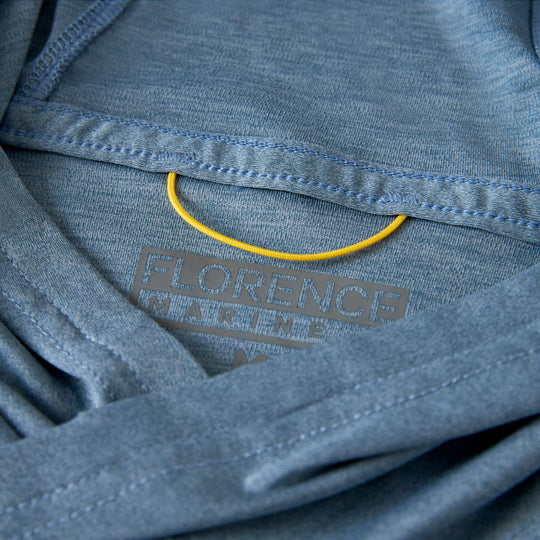 Color:Heather Light Sea Blue-Florence Sun Pro LS Crossover Hooded UPF Shirt