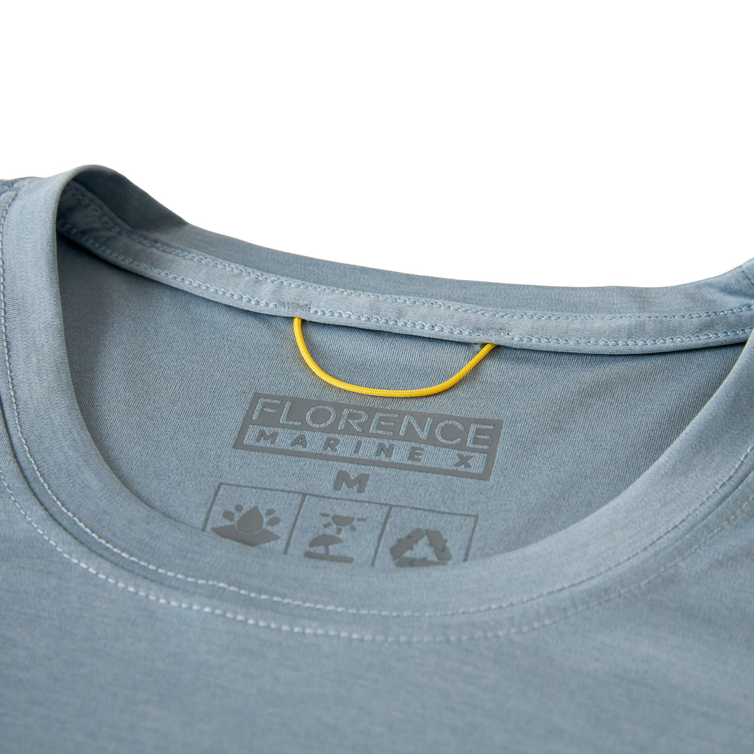 Color:Heather Light Sea Blue-Florence Sun Pro Short Sleeve UPF Surf Shirt