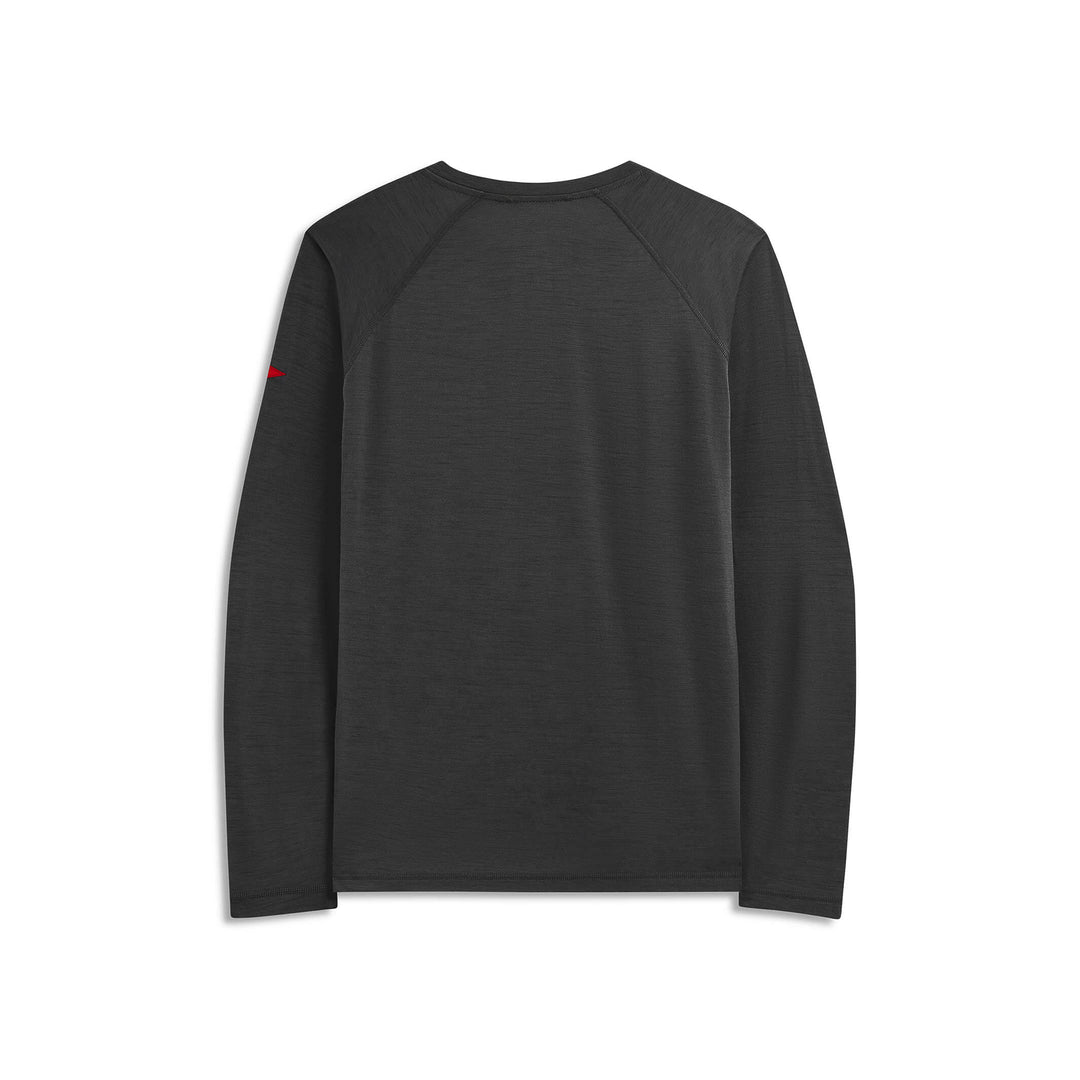 Color:Black-Merino Wool Long Sleeve Shirt -alt