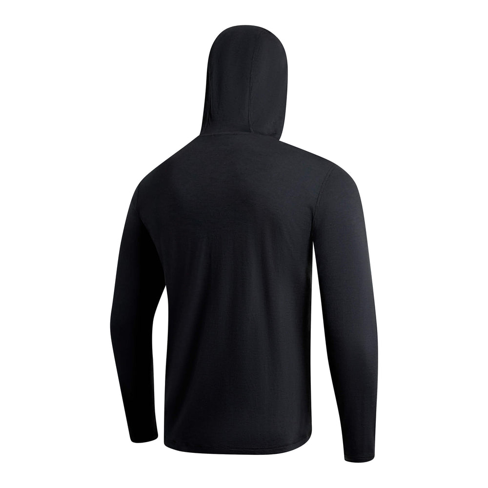 Color:Black-Florence Merino Wool Hooded Long Sleeve Shirt -alt