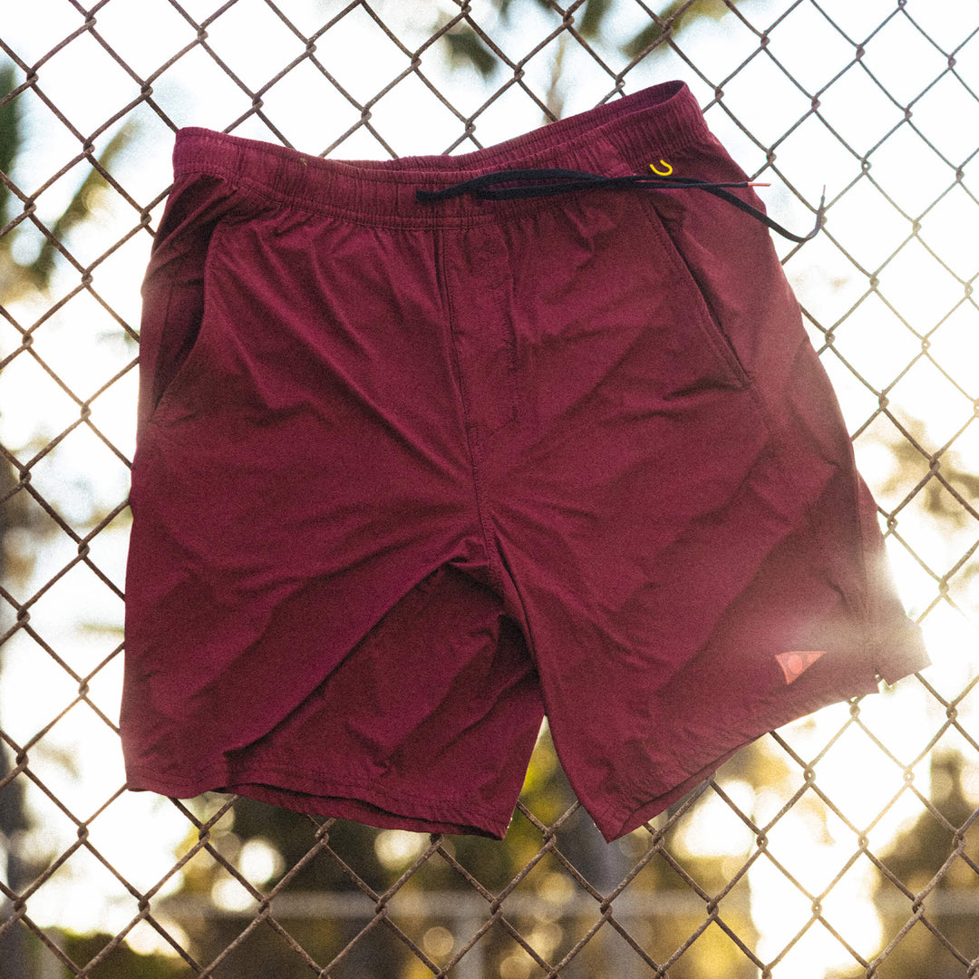 Color:Maroon-Airtex Short