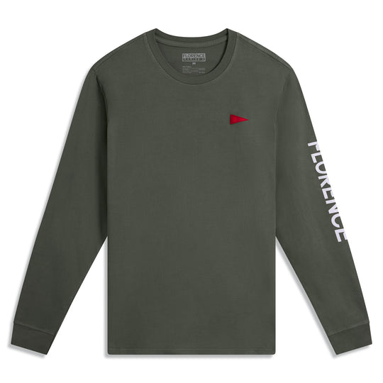 Color:Moss Grey-Florence Burgee Long Sleeve T-Shirt