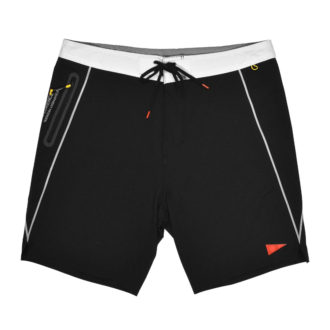 Color:Black White-Florence F1 Zero Boardshort