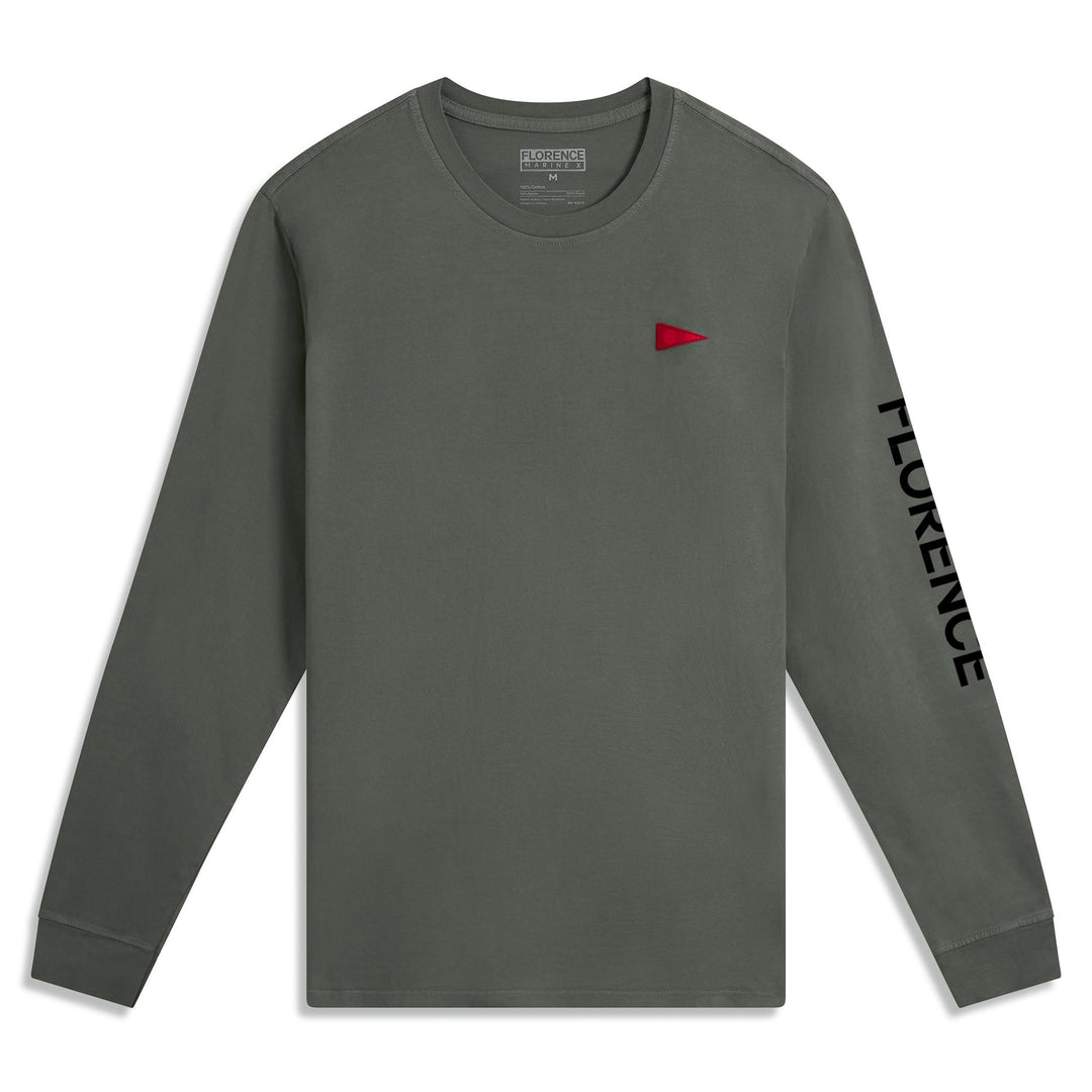 Color:Dark Sage-Florence Burgee Long Sleeve T-Shirt
