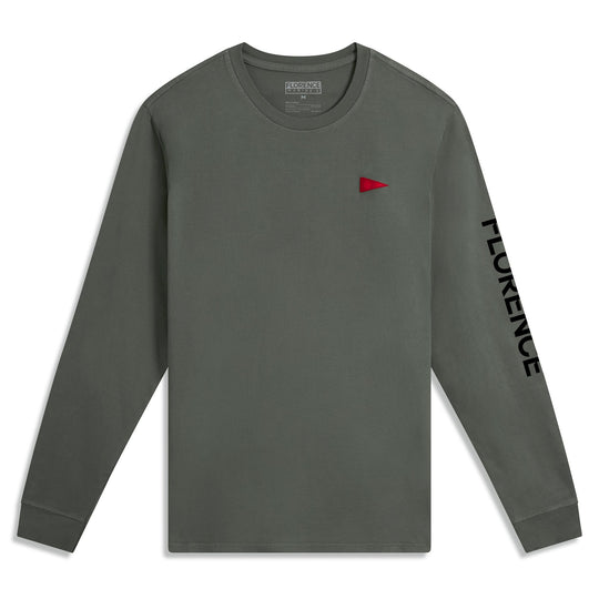 Color:Dark Sage-Florence Burgee Long Sleeve T-Shirt
