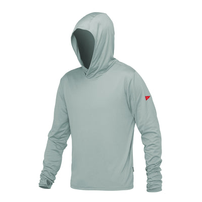 Color:Light Grey- Florence Sun Pro Long Sleeve Crossover Hood UPF Shirt