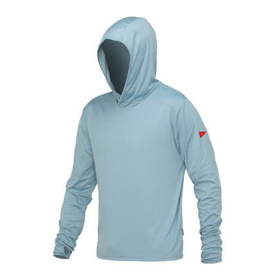 Color:Steel Blue- Florence Sun Pro Long Sleeve Crossover Hood UPF Shirt