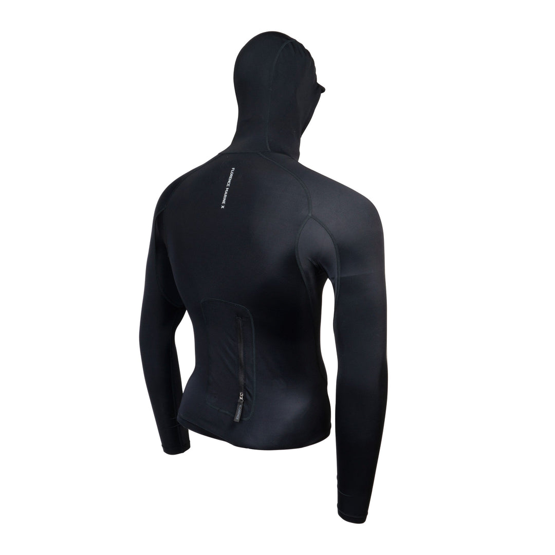 Color:Black-Florence Long Sleeve Utility Pocket Hooded Rashguard -alt