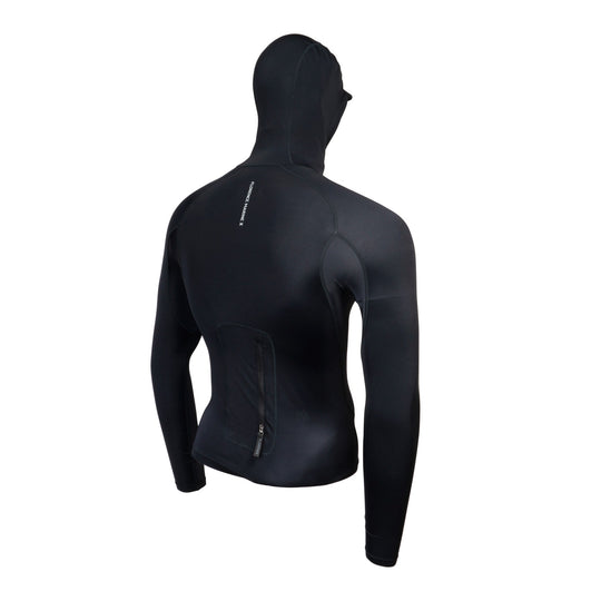Color:Black-Florence Long Sleeve Utility Pocket Hooded Rashguard -alt