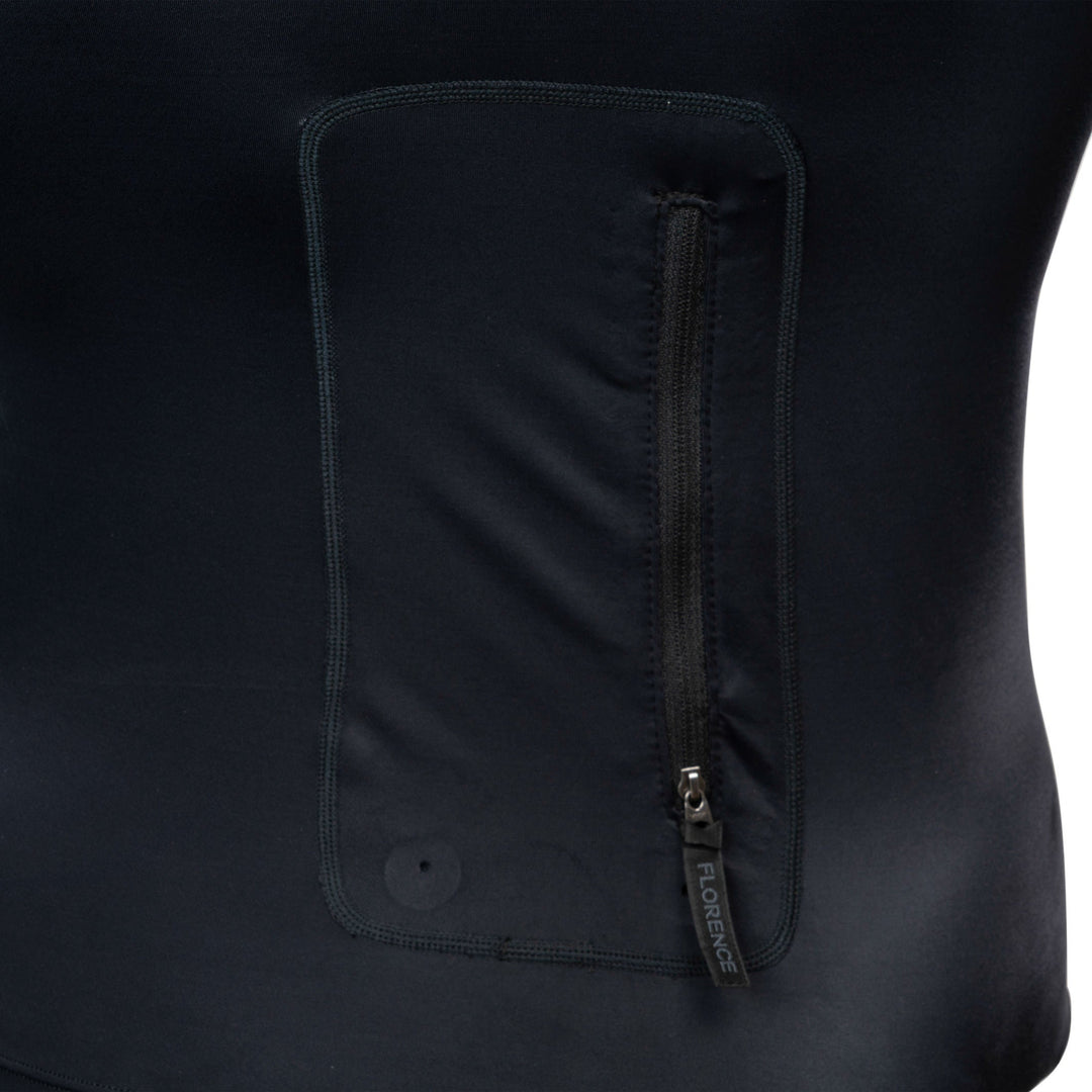 Color:Black-Florence Long Sleeve Utility Pocket Hooded Rashguard
