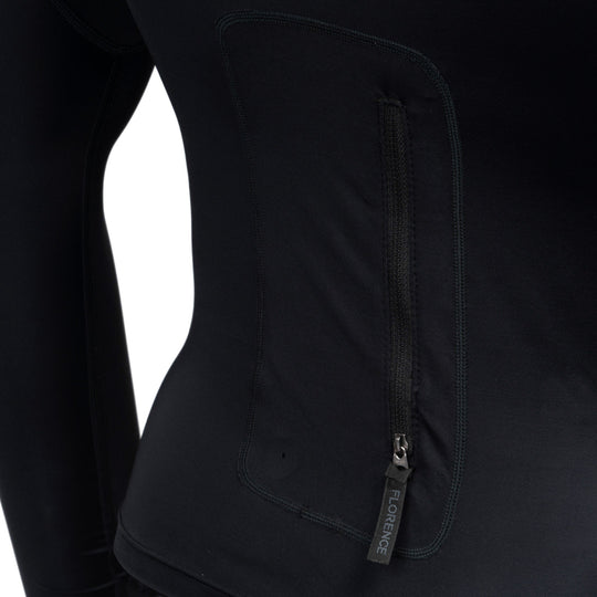 Color:Black-Florence Long Sleeve Utility Pocket Hooded Rashguard