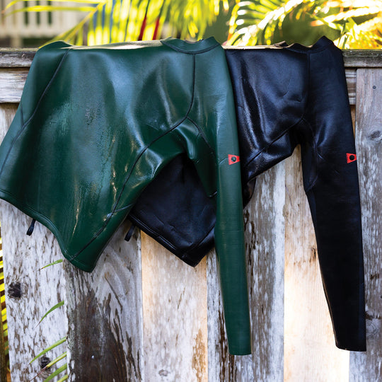 Color:Burnt Olive-Florence 1.5MM Flatlock Wetsuit Jacket 