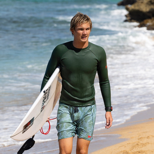 Color:Burnt Olive-Florence 1.5MM Flatlock Wetsuit Jacket-alt